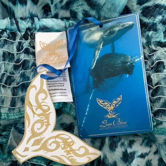 Lisa Blue AFRICAN QUEEN Side Split Pant - Sapphire Leopard - Picture 8 of 14